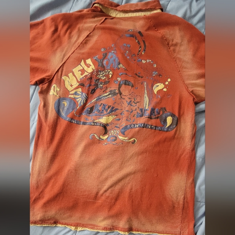 VTG‎ DKNY Ombre Graphic Shirt Mens XL New York Annual Animal Convention 1989 Y2K